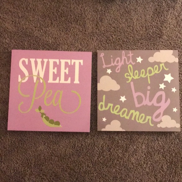 Target Other - 2 15x15 inch baby/kid wall decor